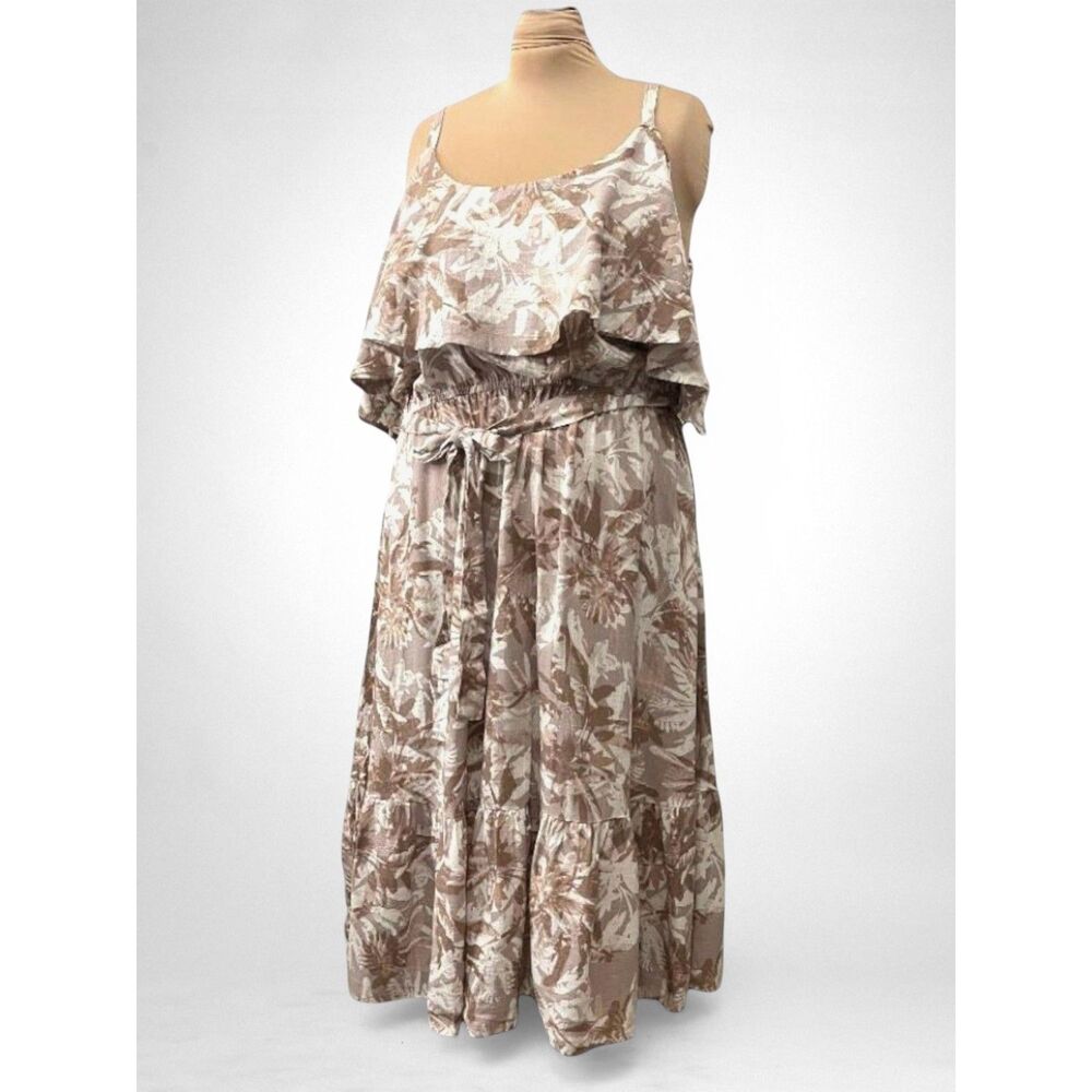 ARNA YORK Nova Strap Midi Dress - natural, NEW WITH TAGS! Size 22/24
